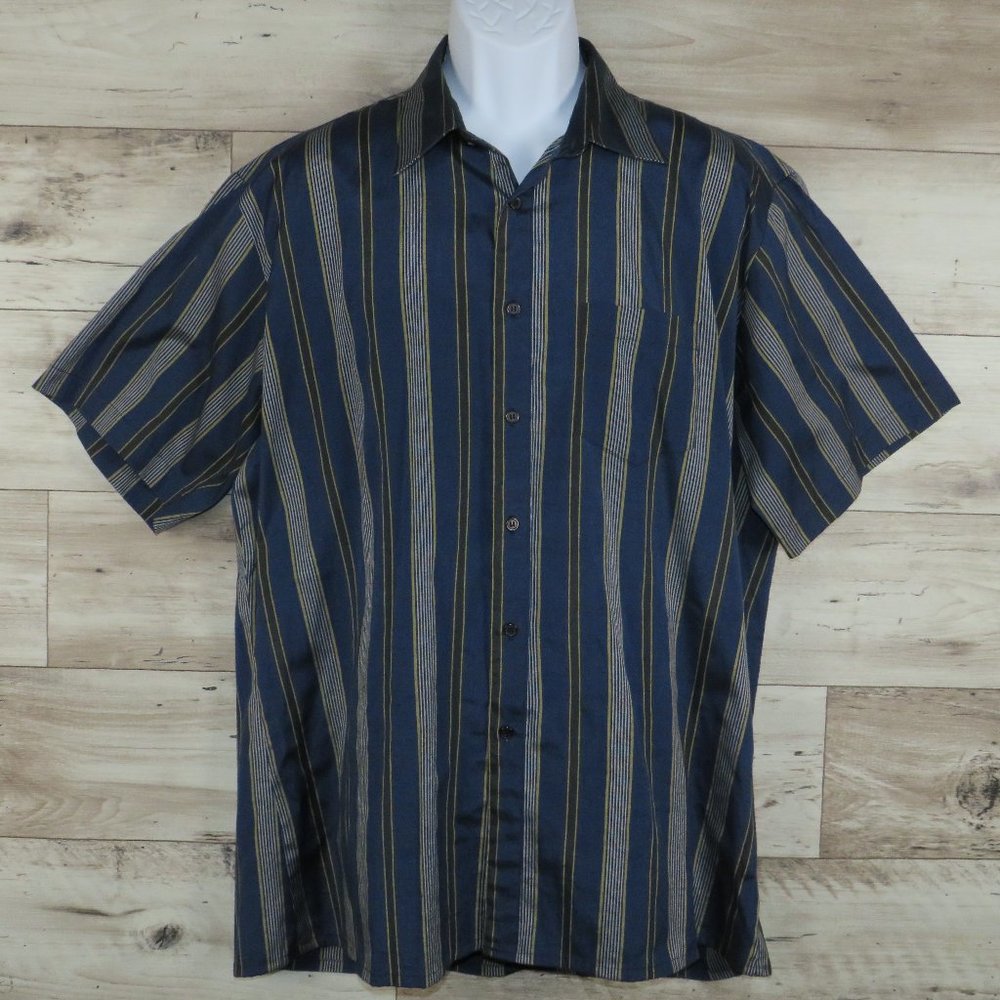 Bandini* Men's Short Sleeve Button Down Straight Hem Chest Pocket Shirt~ Size 17